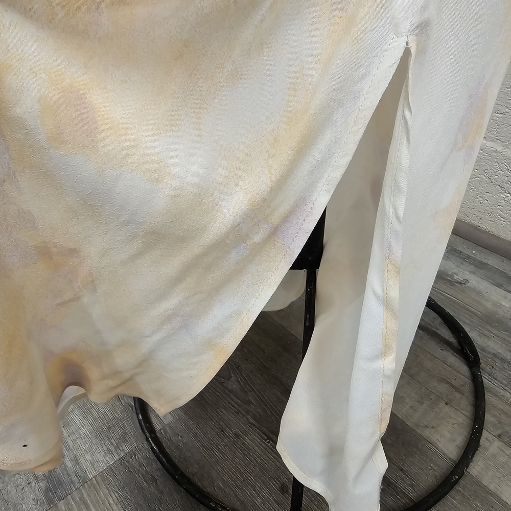 A New Day Cream Purple Sleeveless Maxi Dress Size Large With Slits On Sides - Picture 3 of 10